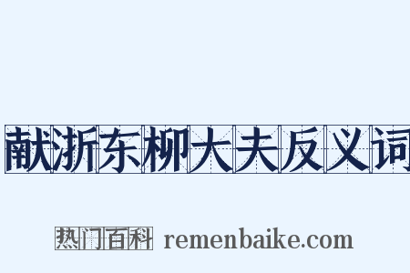 献浙东柳大夫反义词是什么意思的图片